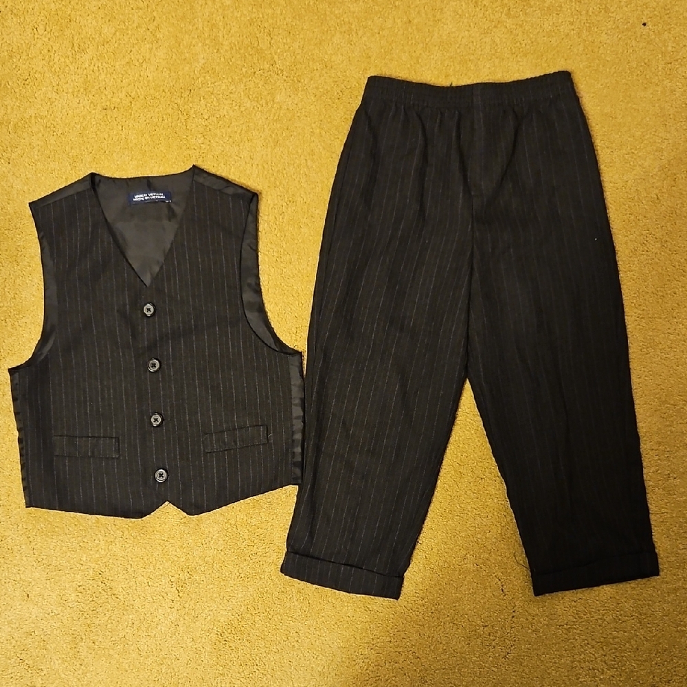 Elegant Kid's Pinstripe Vest and Pants Set